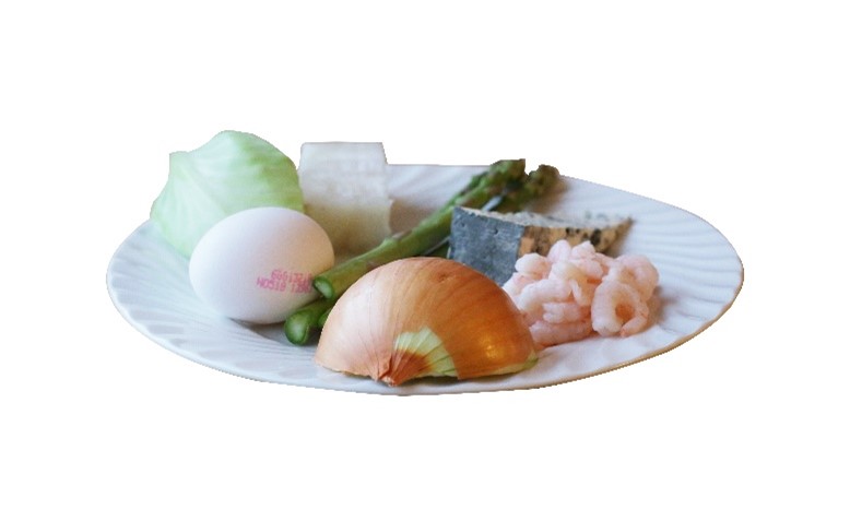 En tallerken med mat