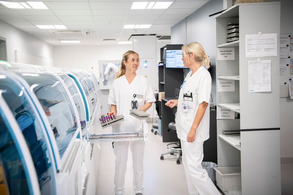 To bioingeniører på et laboratorium