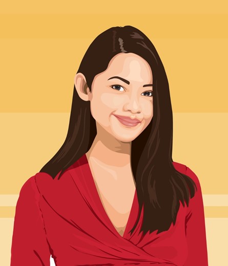 En kvinne med ansiktsmaske