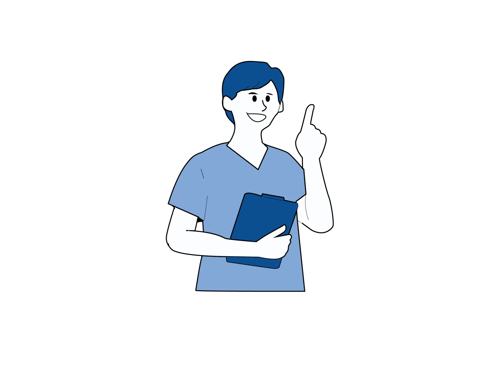 Illustrasjon som viser helsepersonell som gir informasjon og veiledning til pasienten etter operasjon.