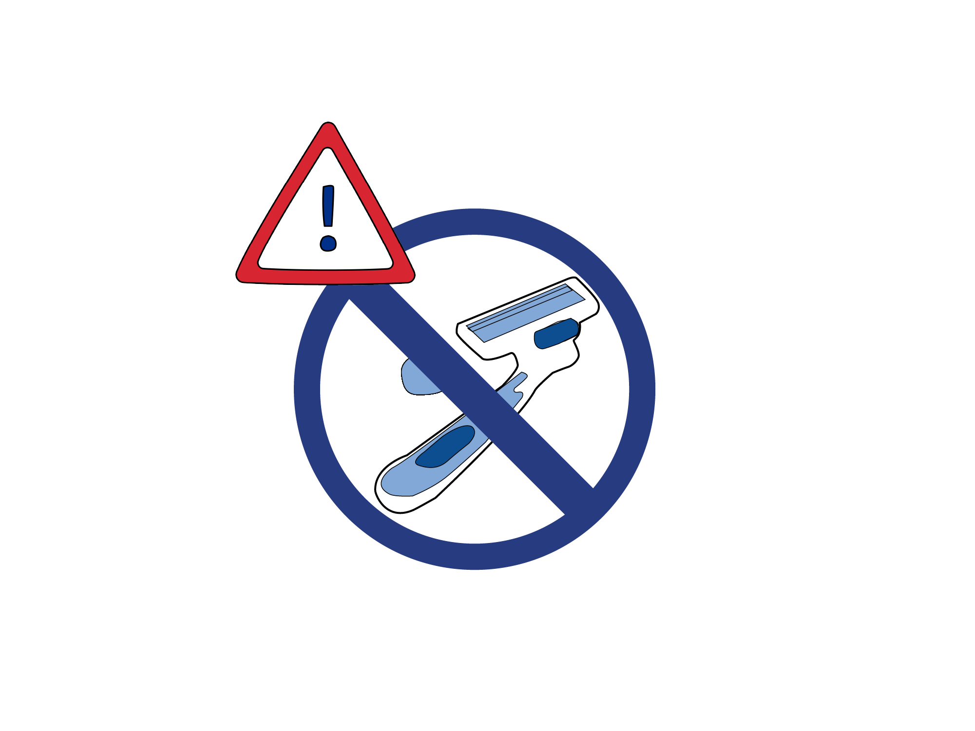 Illustrasjon som viser at det ikke er tillatt å barbere operasjonsområdet.