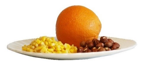 En tallerken med mat