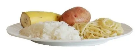 En tallerken med mat