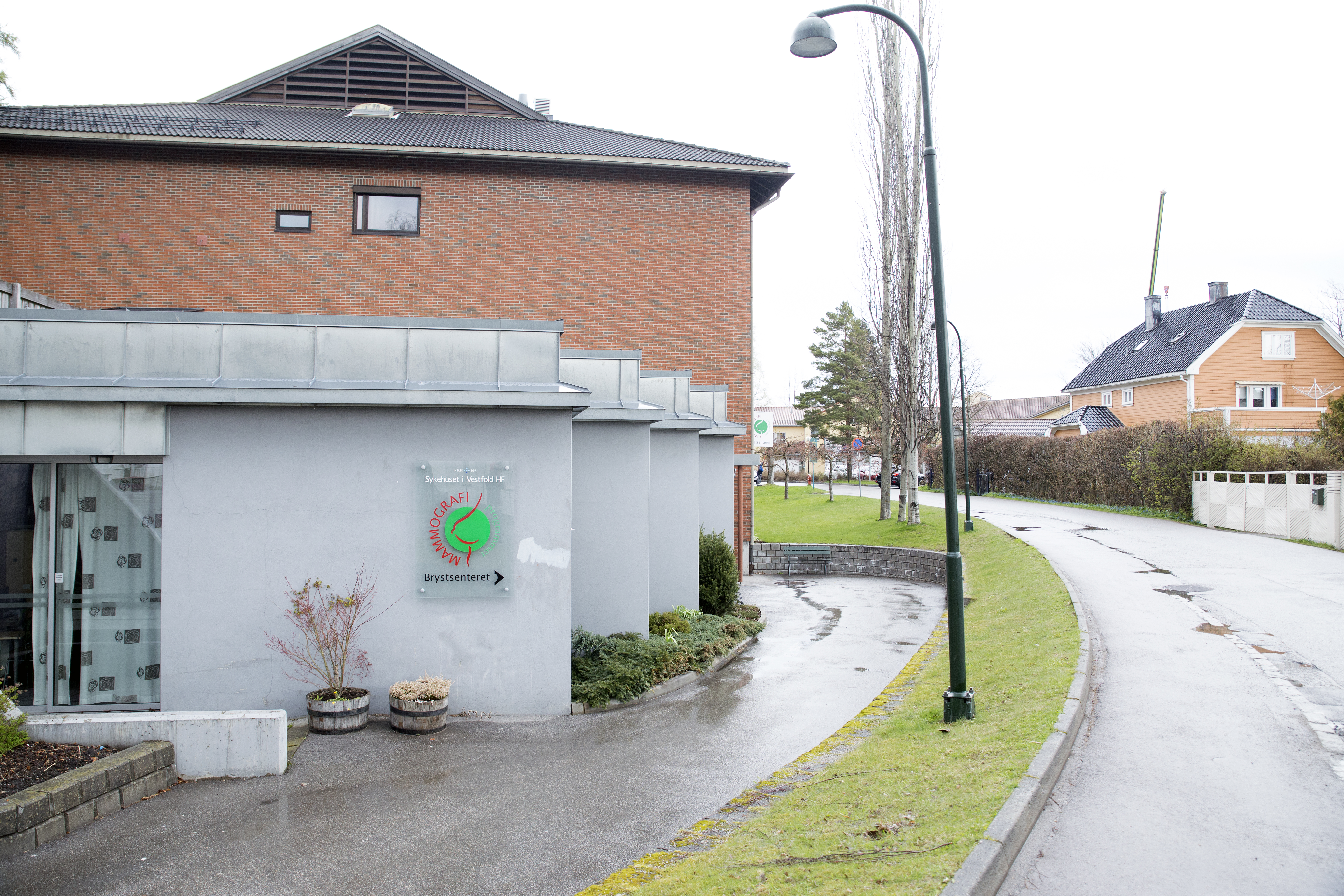 Inngangen til brystsenteret