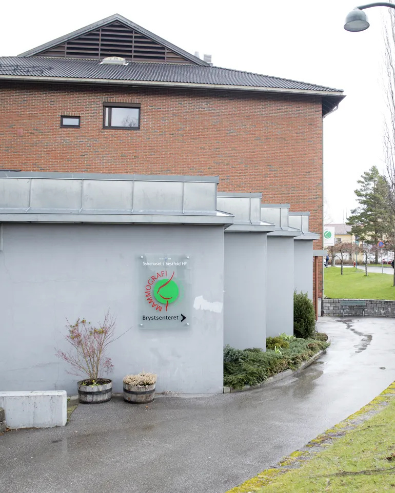 Inngangen til brystsenteret