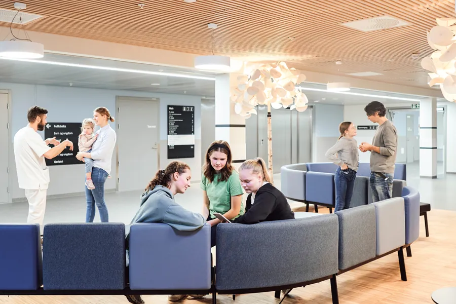 A group of people in a room