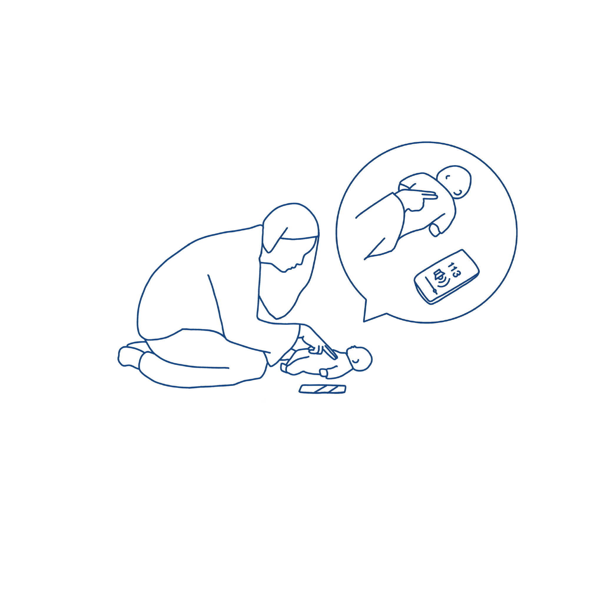 Illustrasjon av hjertekompresjoner