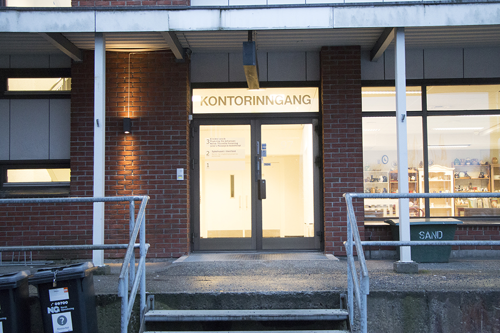 A building with a large door