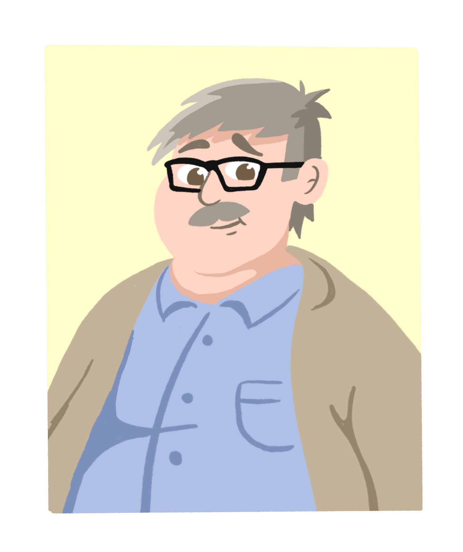 Illustrasjon mann med bart