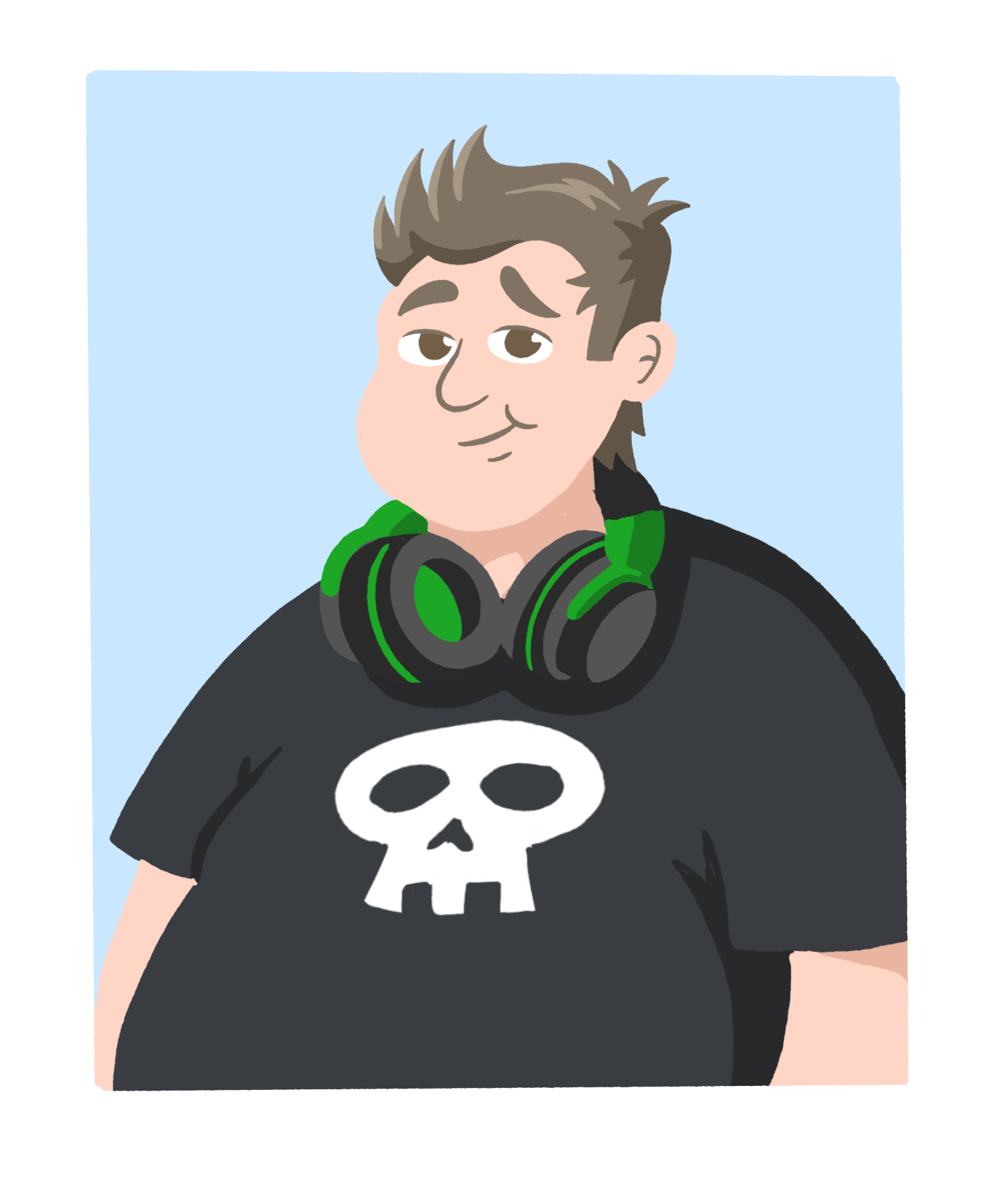 illustrasjon av gutt med høretelefoner