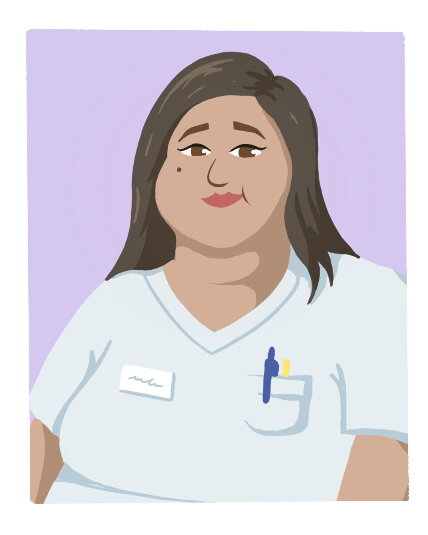 A person with a white shirt