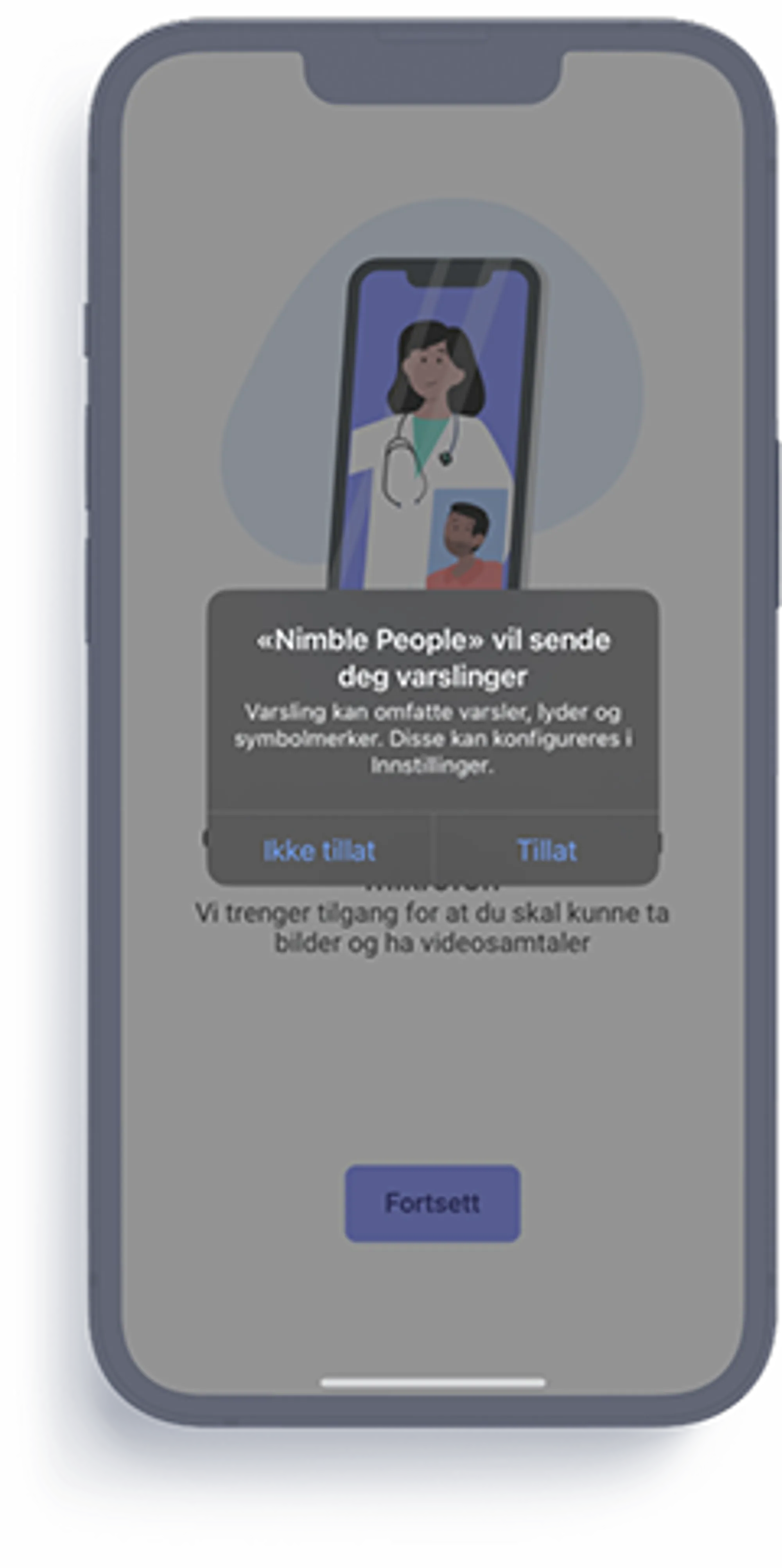 En mobiltelefonskjerm med et vindu