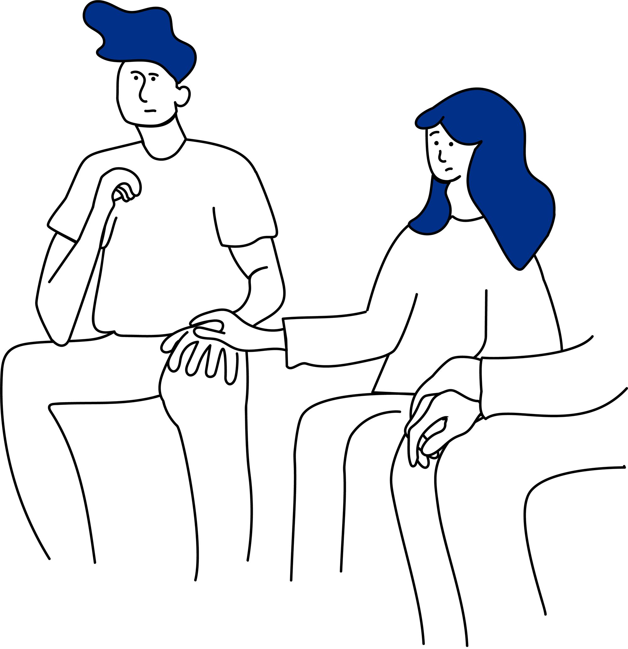 A man and woman wearing white shirts
